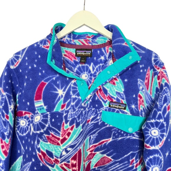 Patagonia Synchilla Snap-T Fleece Pullover Moon Owl Harvest Moon Blue Size L - Picture 4 of 11
